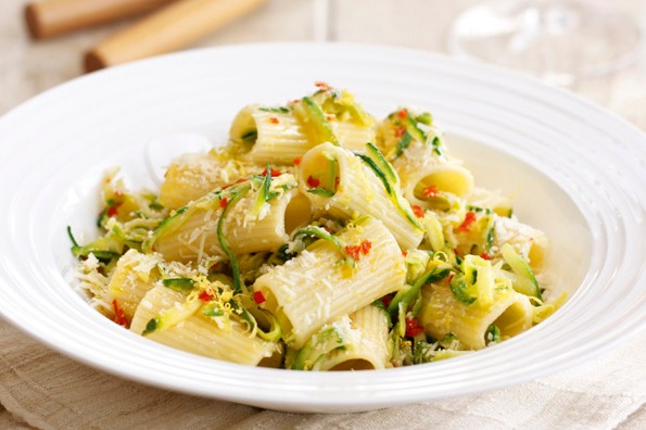 Rigatoni Pasta Recipe with Courgette, Lemon and Parmesan