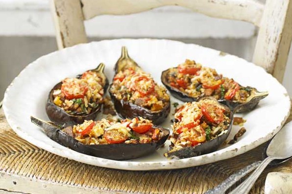 baked stuffed aubergines