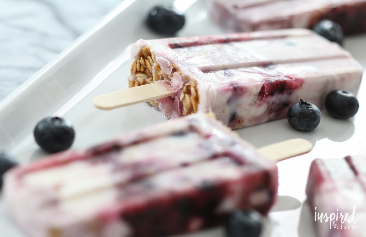 Blueberry Yogurt Parfait Pops | Inspired by Charm