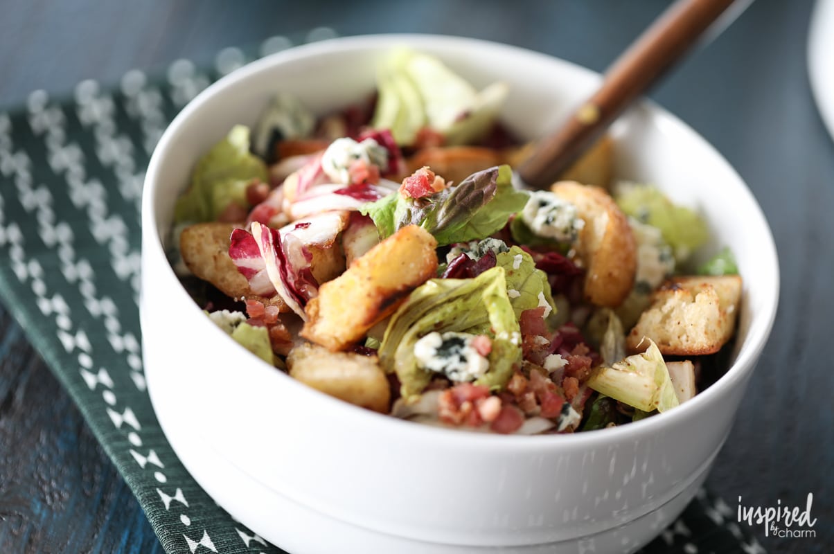 Radicchio and Blue Cheese Bread Salad is the salad to complement a late-summer or fall dinner.
