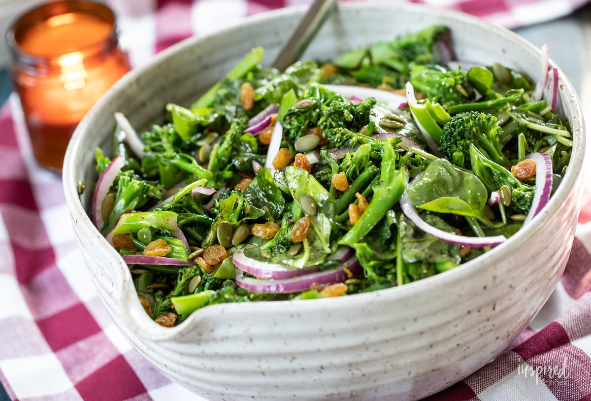 Broccolini Salad in a bowl.