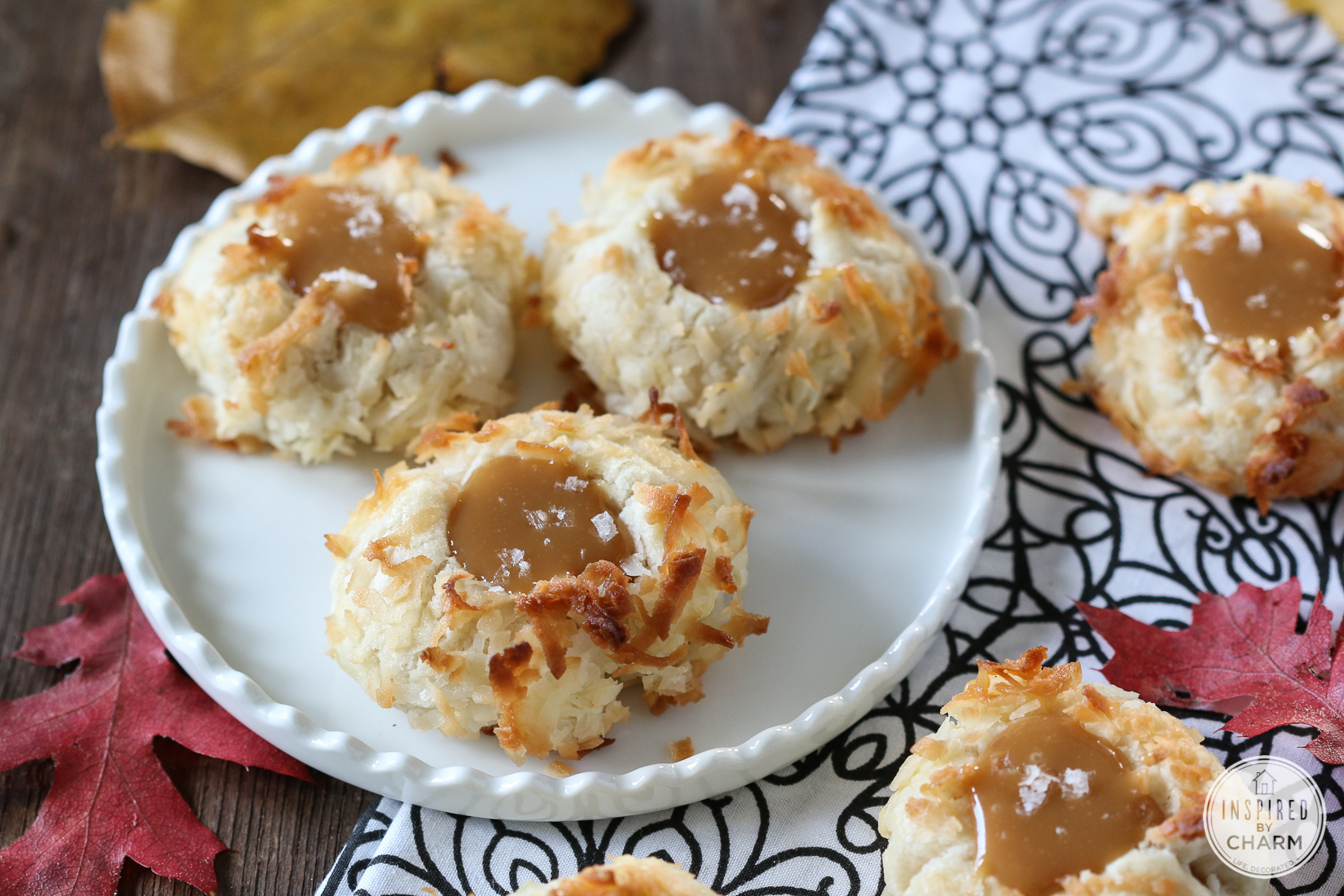 Salted Caramel Coconut Thumbprints