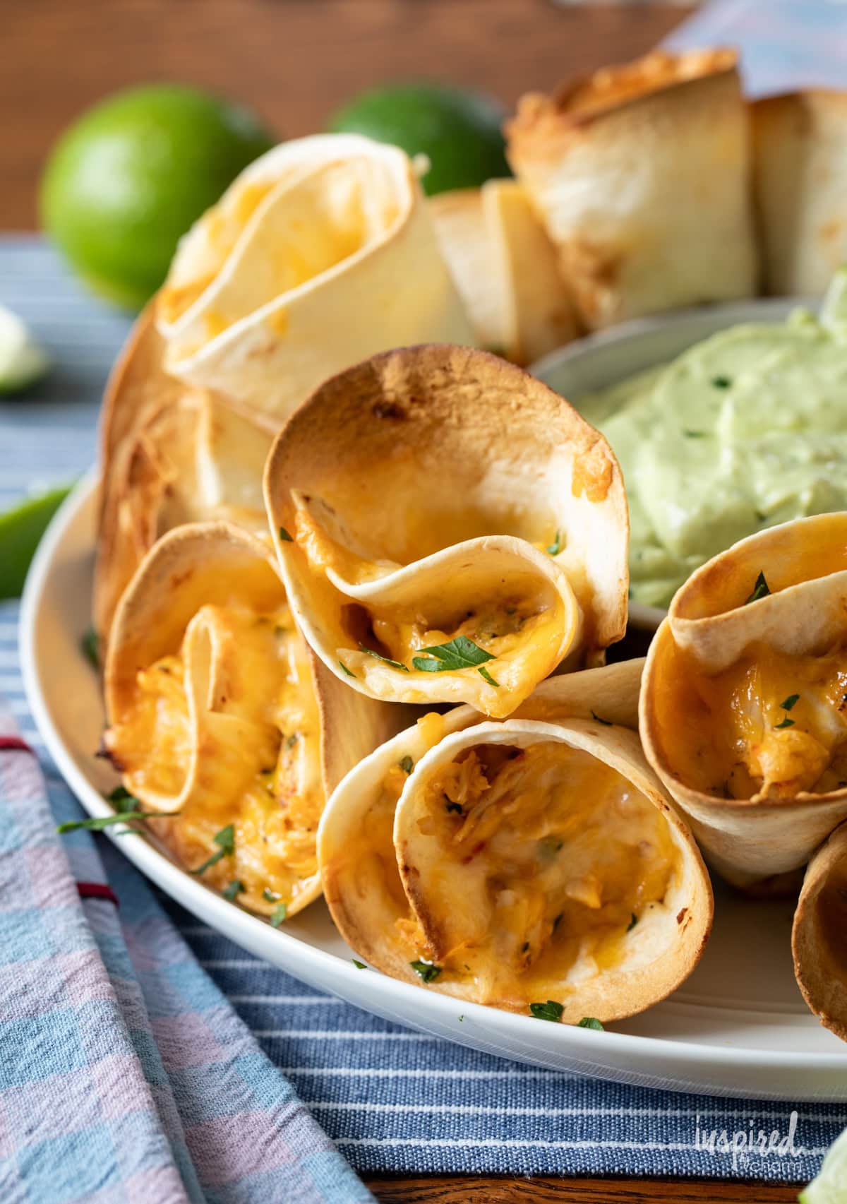 Cheesy Quesadilla Dippers on a round platter.