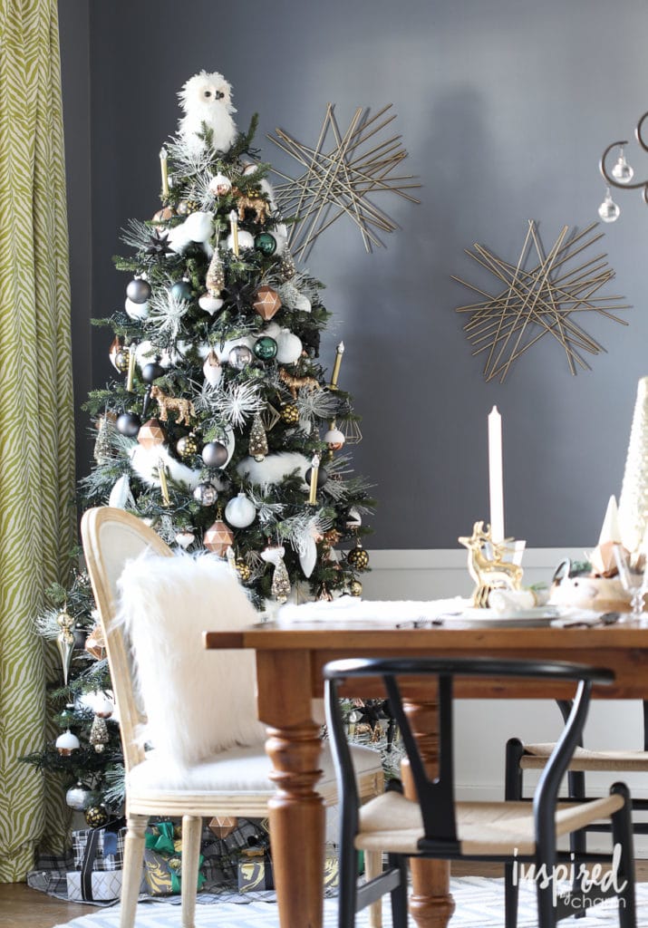 fuzzy owl topper on a Christmas tree