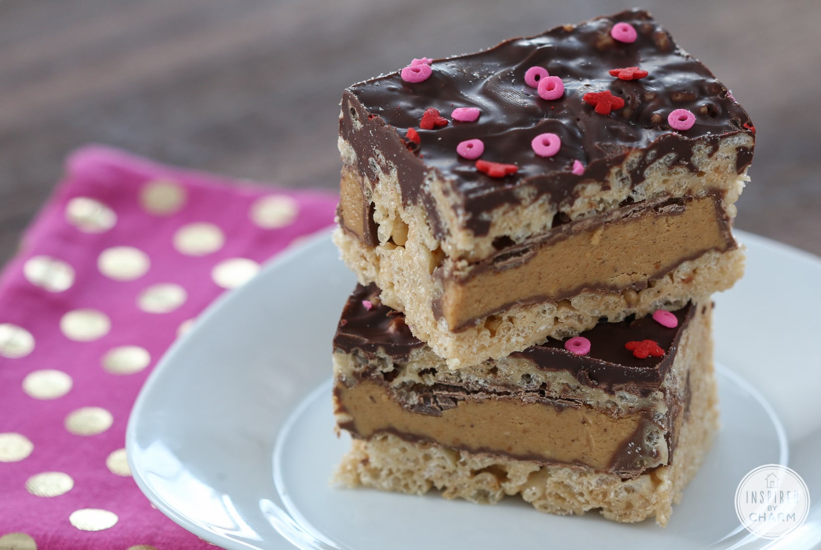 Peanut Butter Cup Rice Krispies Treats | Inspired by Charm