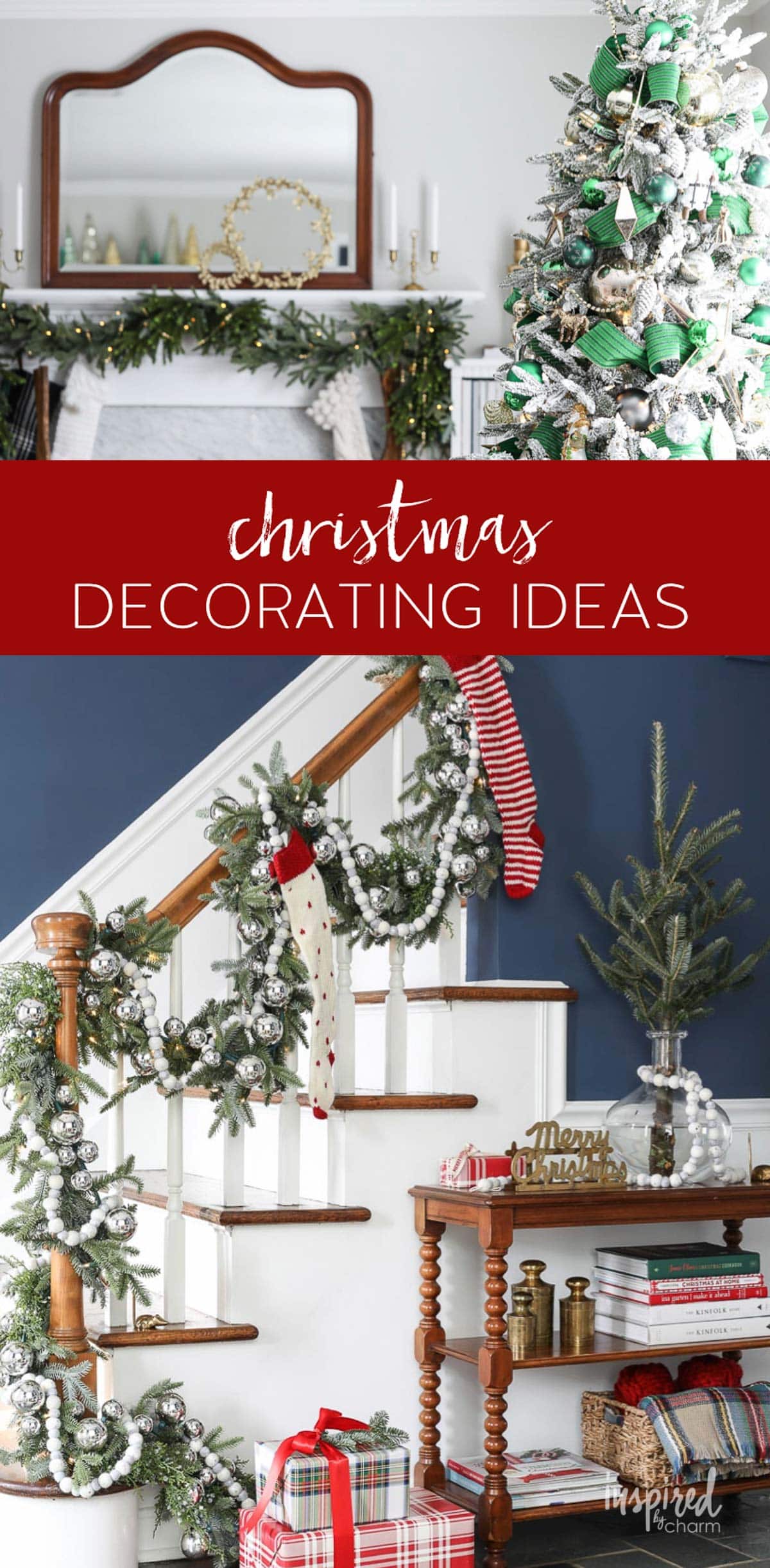 Christmas at Bayberry House - Holiday Home Tour with color Christmas Decoration ideas. #christmas #holiday #home #decor #decorations #christmastree