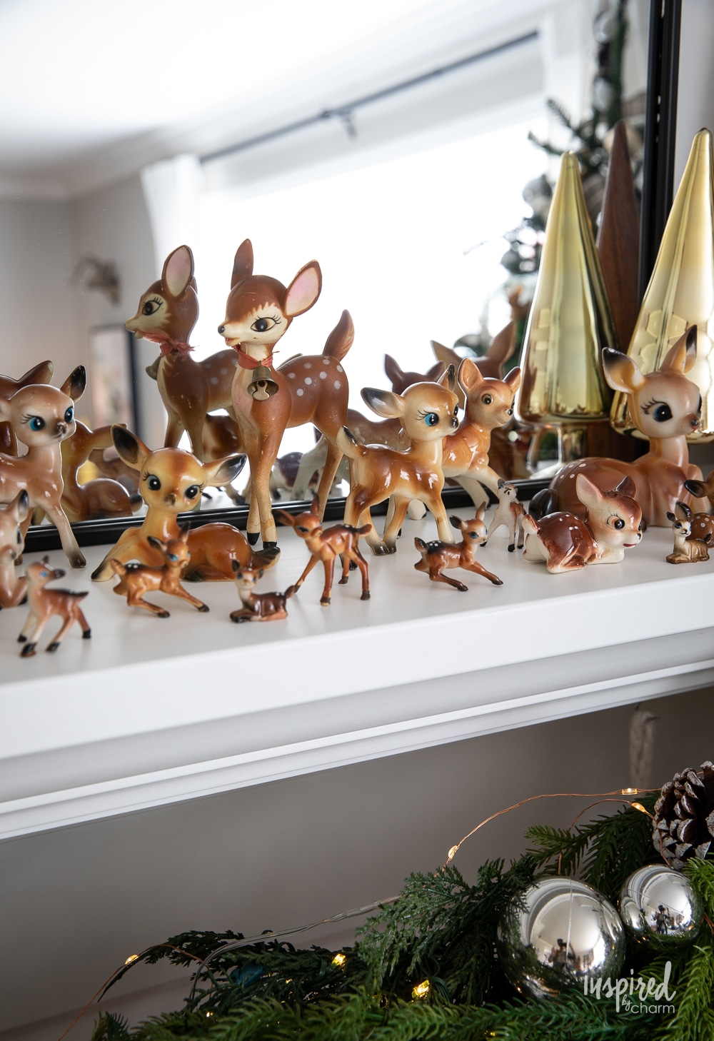 vintage plastic deer for vintage christmas decor.