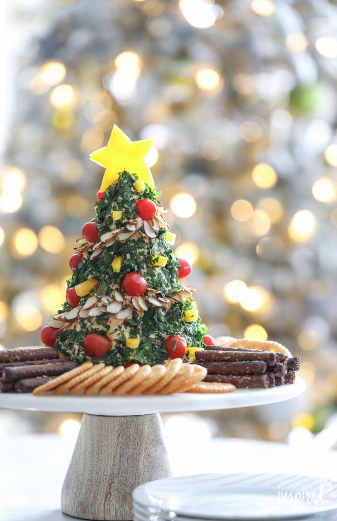How to make a Christmas Tree Shaped Cheese Ball #christmas #appetizer #cheeseball #recipe