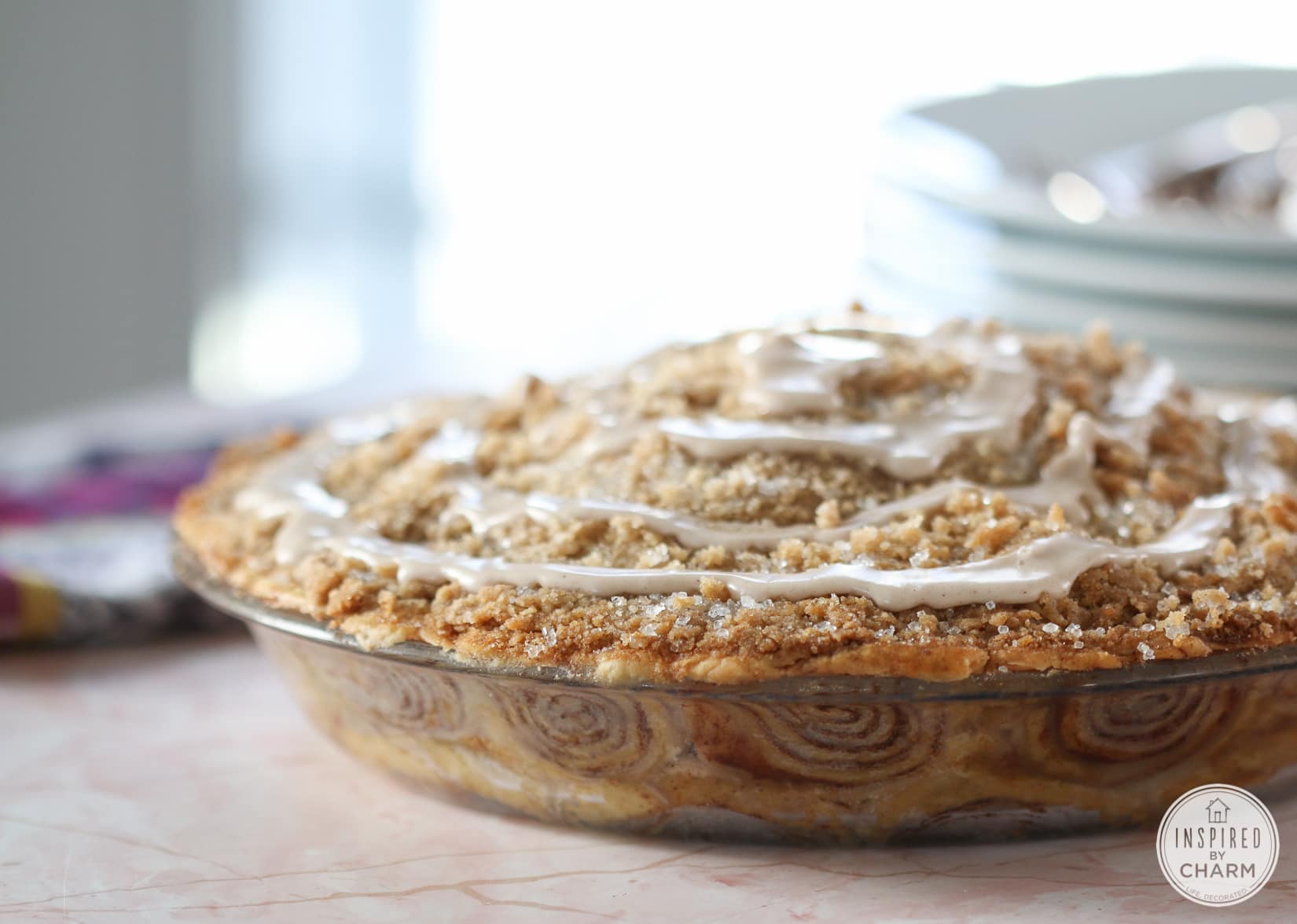 Cinnamon Roll Apple Pie | Inspired by Charm #ayearofpie