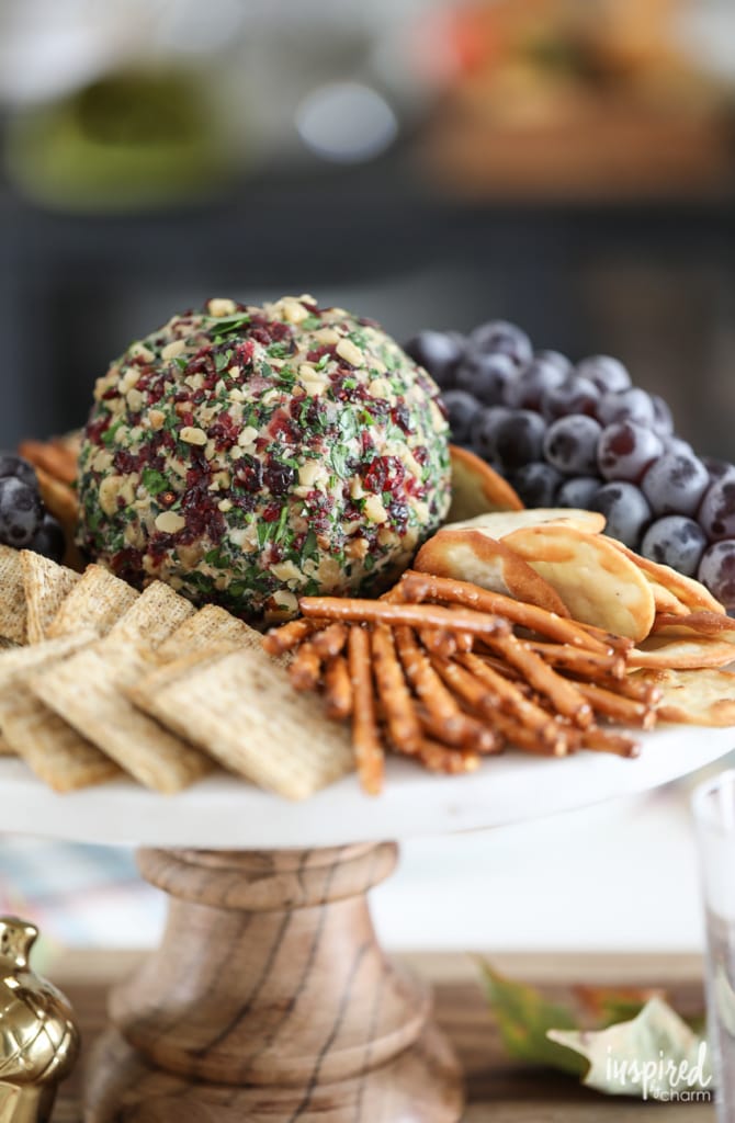 cheeseball with red and green colors