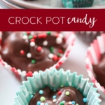 crock pot candy on a plate.