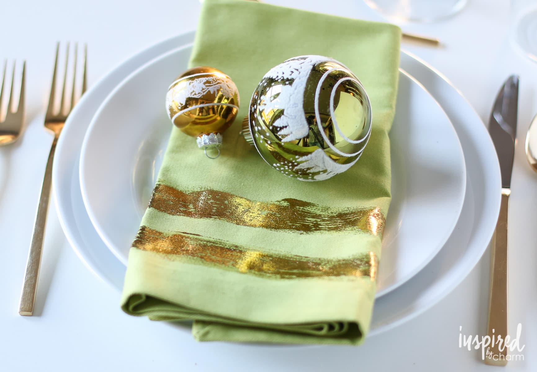 DIY Gold Foil Napkins
