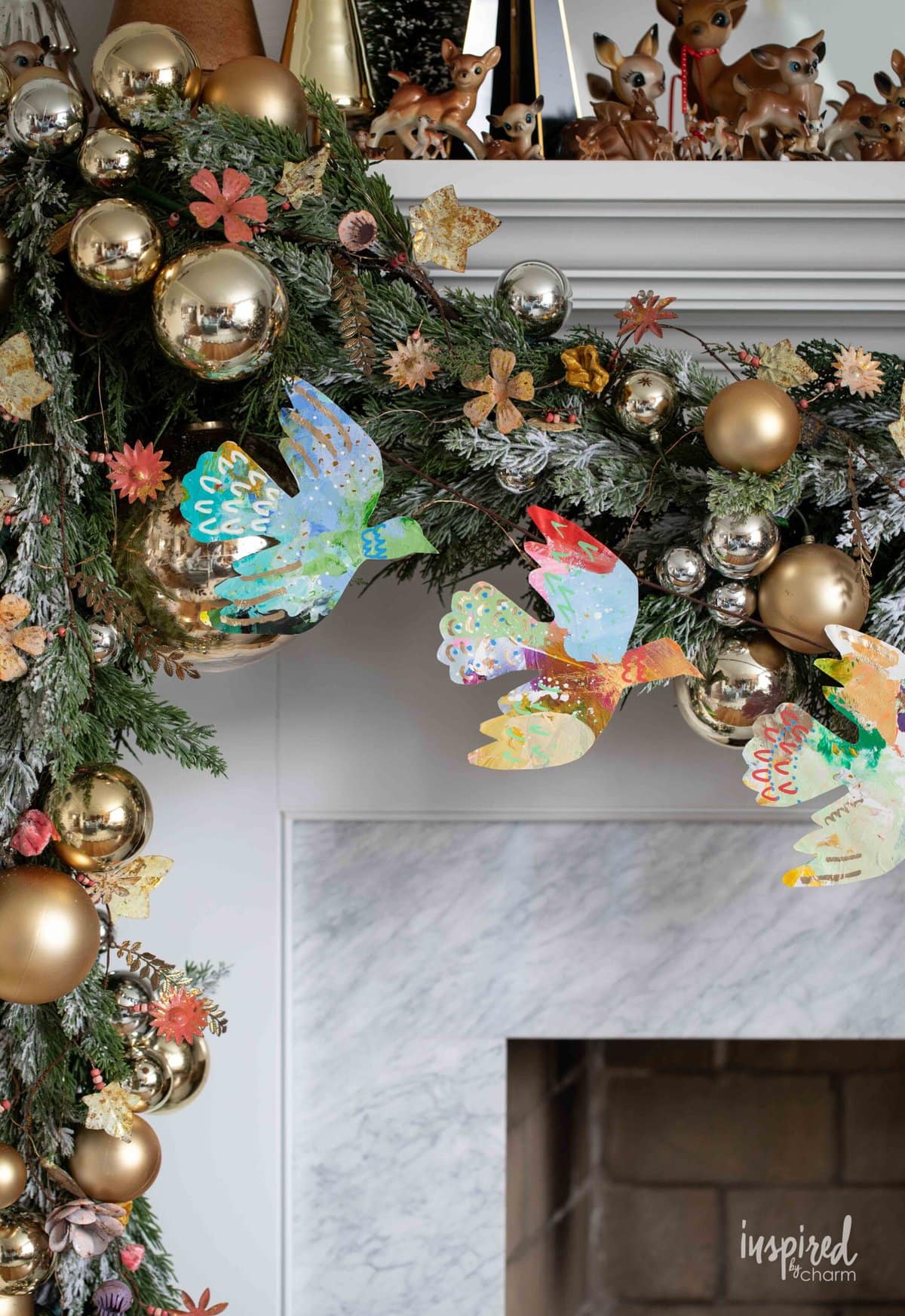 Handmade Colorful Paper Plate Doves for Christmas