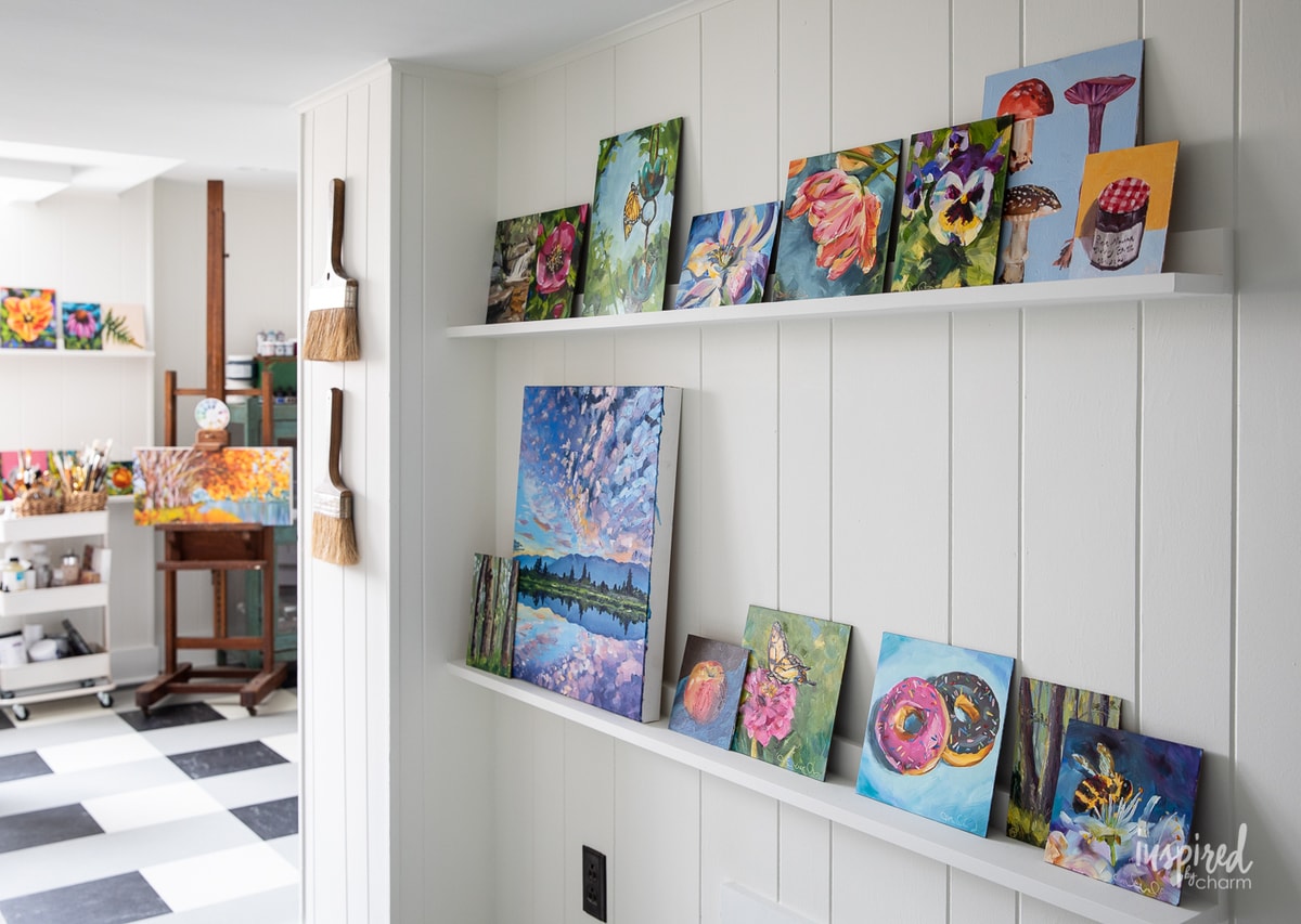 artwork in home art studio