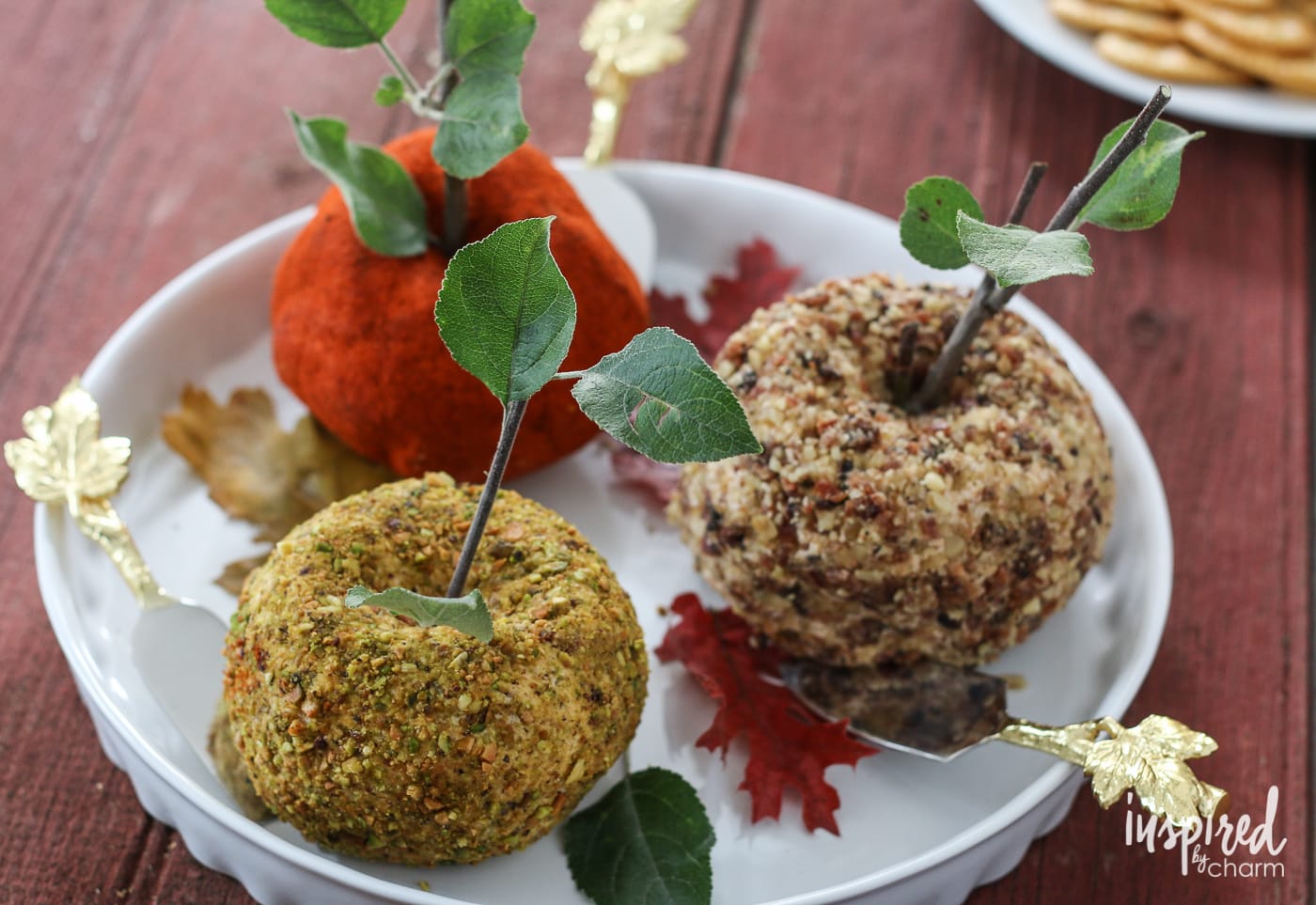 Fall "Apple" Cheese Balls | inspiredbycharm.com