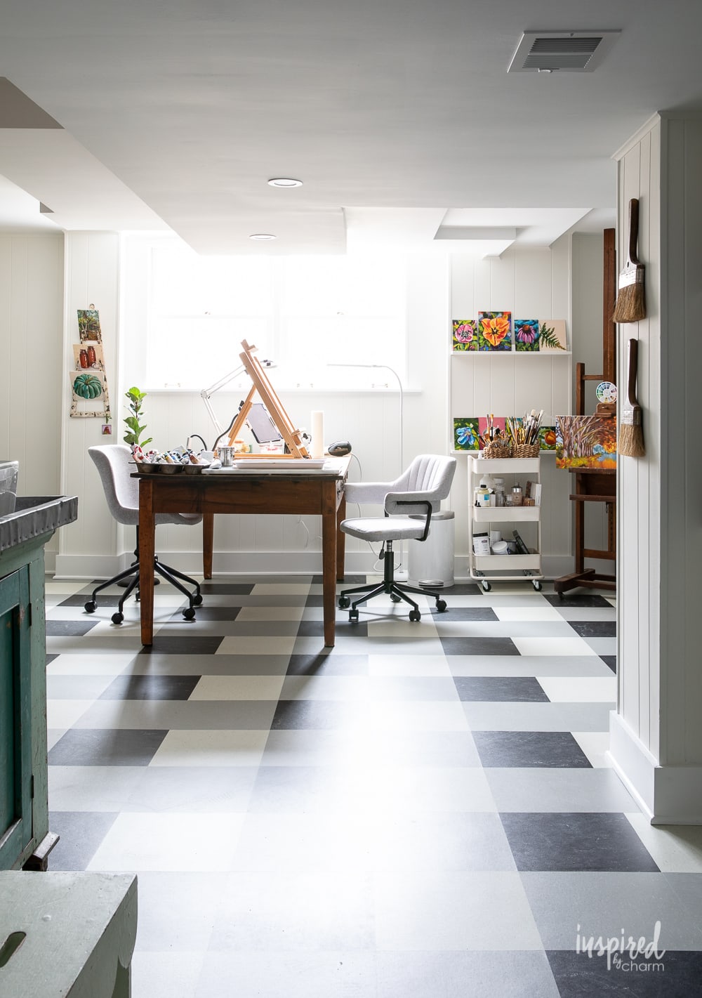 art studio with table