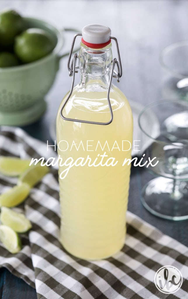 large bottle of the best homemade margarita mix.