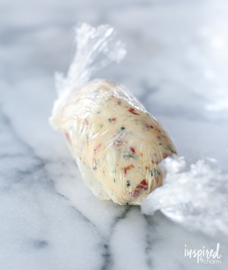 a roll of homemade compound butter