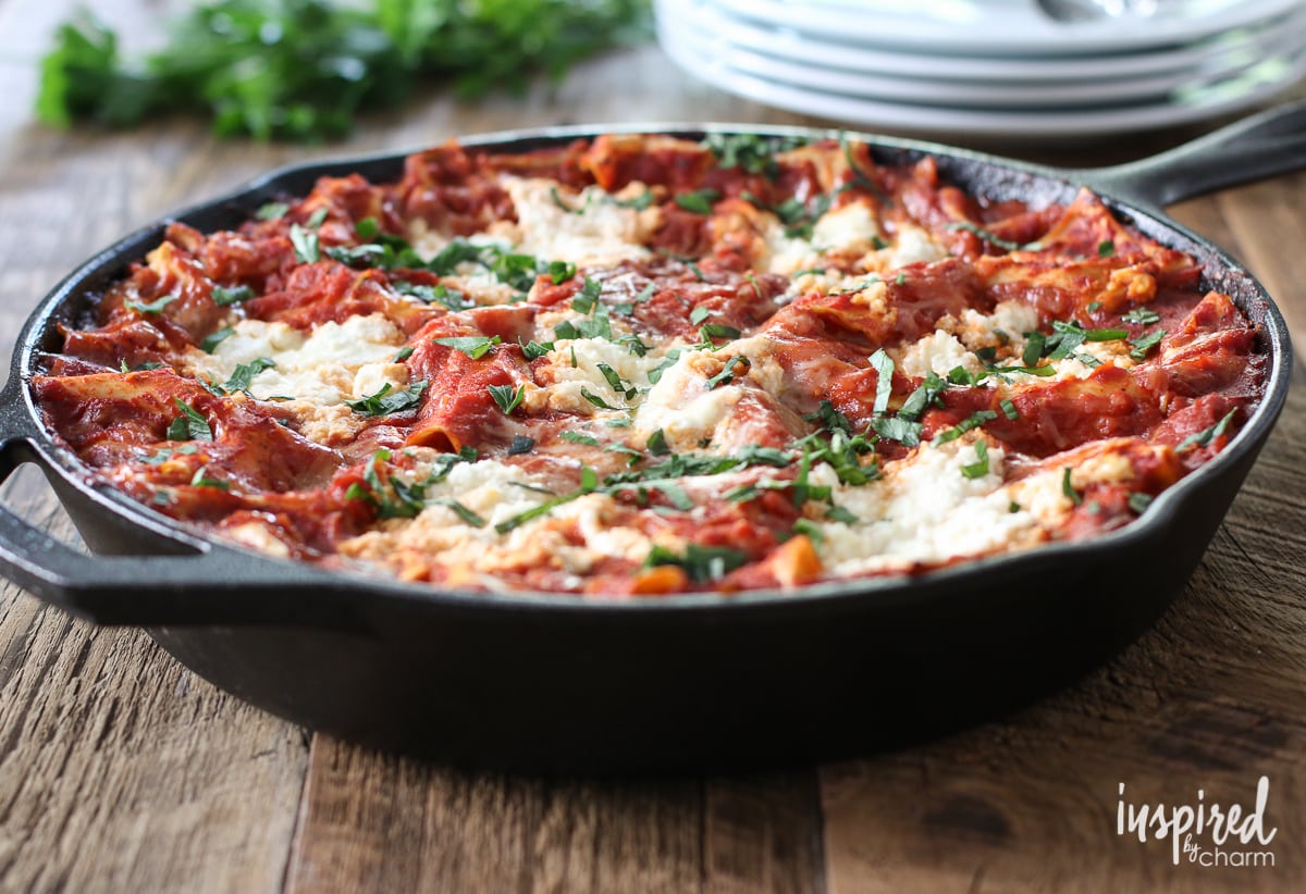 Skillet Lasagna | Inspired by Charm