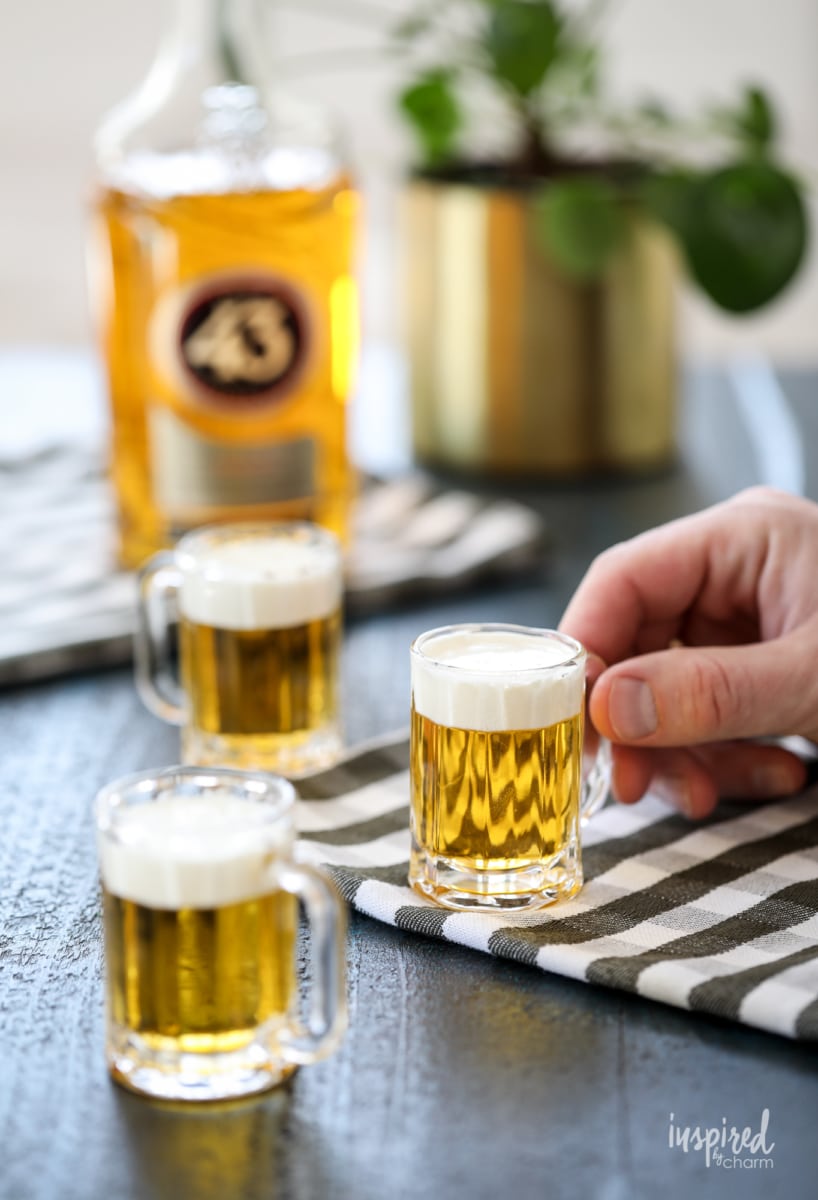 Learn how to make Mini Beer Shots! #minibeer #shot #licor43 #recipe #shots