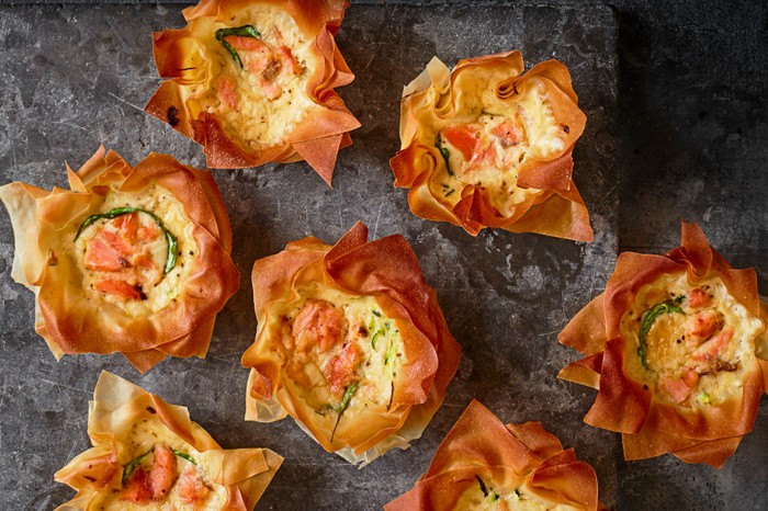 Mini Quiches with Smoked Salmon and Courgette