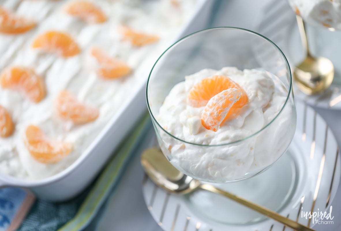 This Orange Pineapple Dream Salad recipe is a delicious side dish for the holidays.