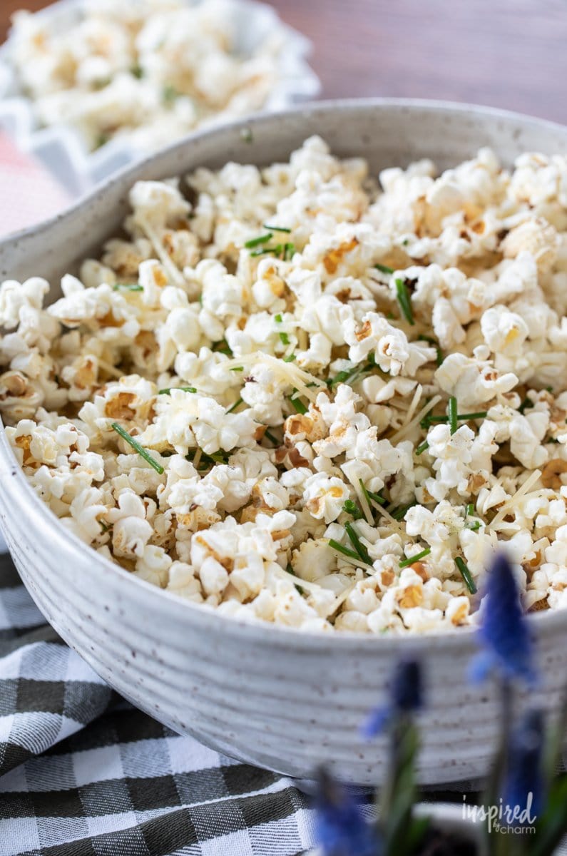 Parmesan Truffle Popcorn in a bowl