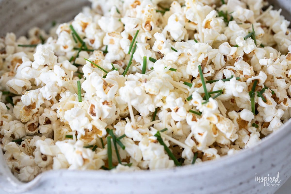 Parmesan Truffle Popcorn in a bowl