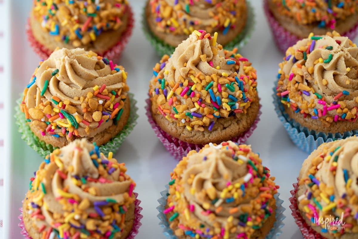 peanut butter cupcakes with peanut butter frosting.