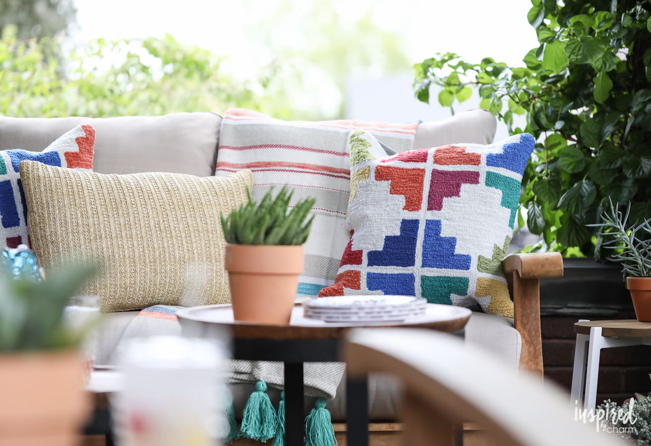 Colorful Summer Porch Styling - outdoor summer decorating ideas | Inspired by Charm