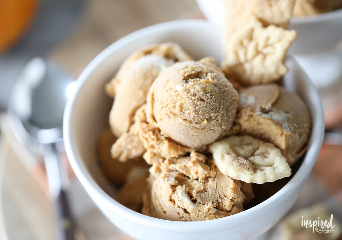 Pumpkin Pie Ice Cream - a creamy and rich ice cream with all of flavor of pumpkin pie.