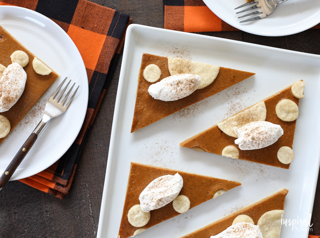 This Pumpkin Pan Pie recipe is a classic fall dessert with a modern twist perfect for entertaining.