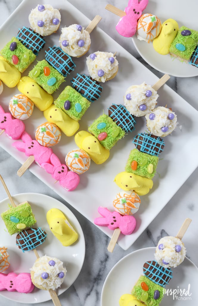 colorful Easter dessert skewers 