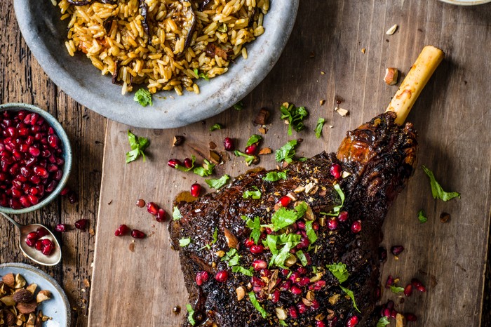 Ras El Hanout Lamb Recipe with Aubergine Pilaf