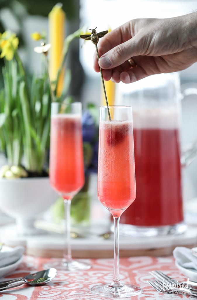 Bellini recipe with raspberry 