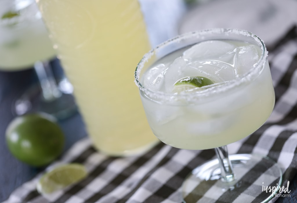 margarita made with homemade margarita mix.