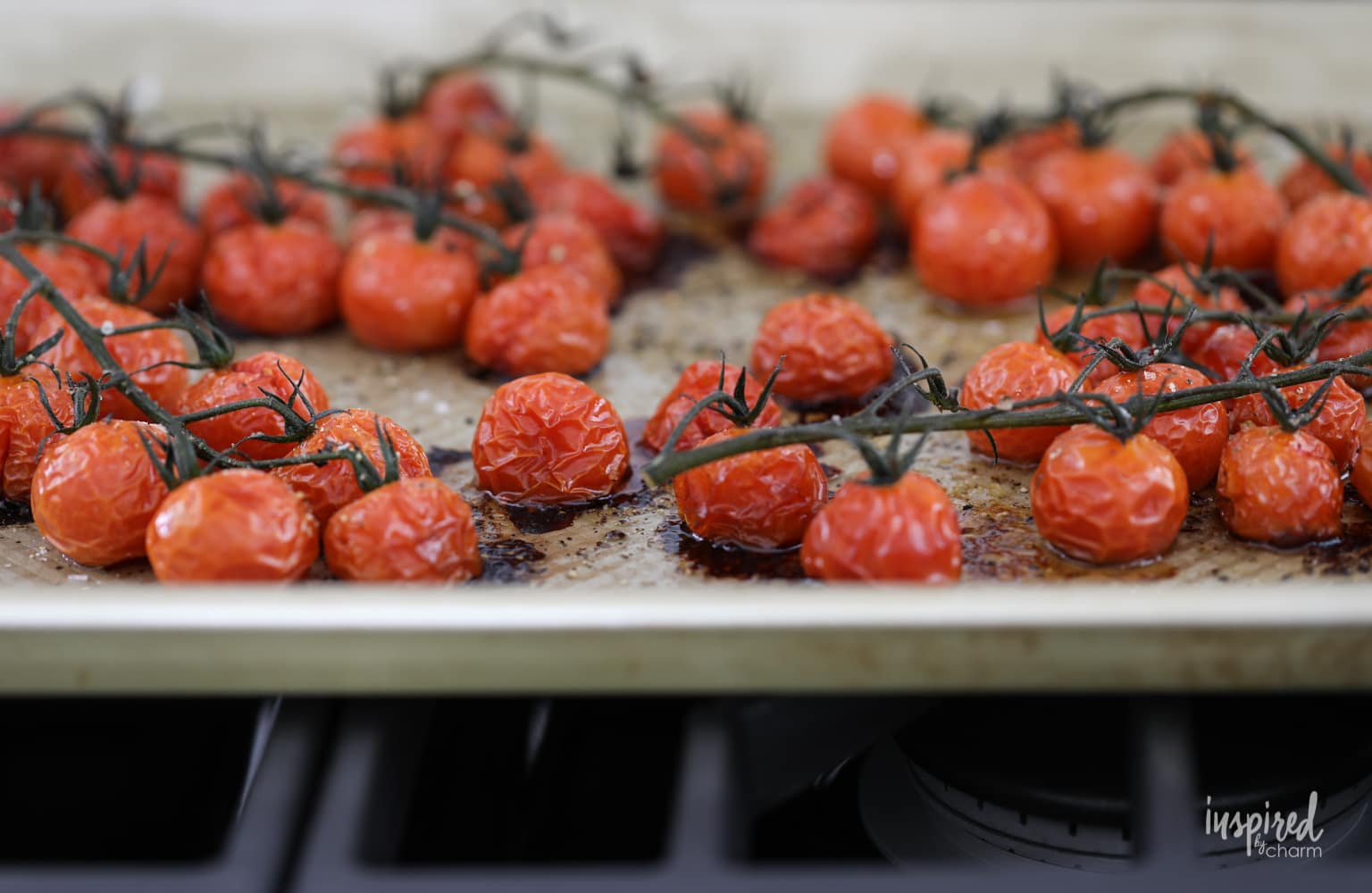 These Roasted Cherry Tomatoes are a delicious and flavor-packed appetizer. #crostini #roasted #tomato #appetizer #recipe