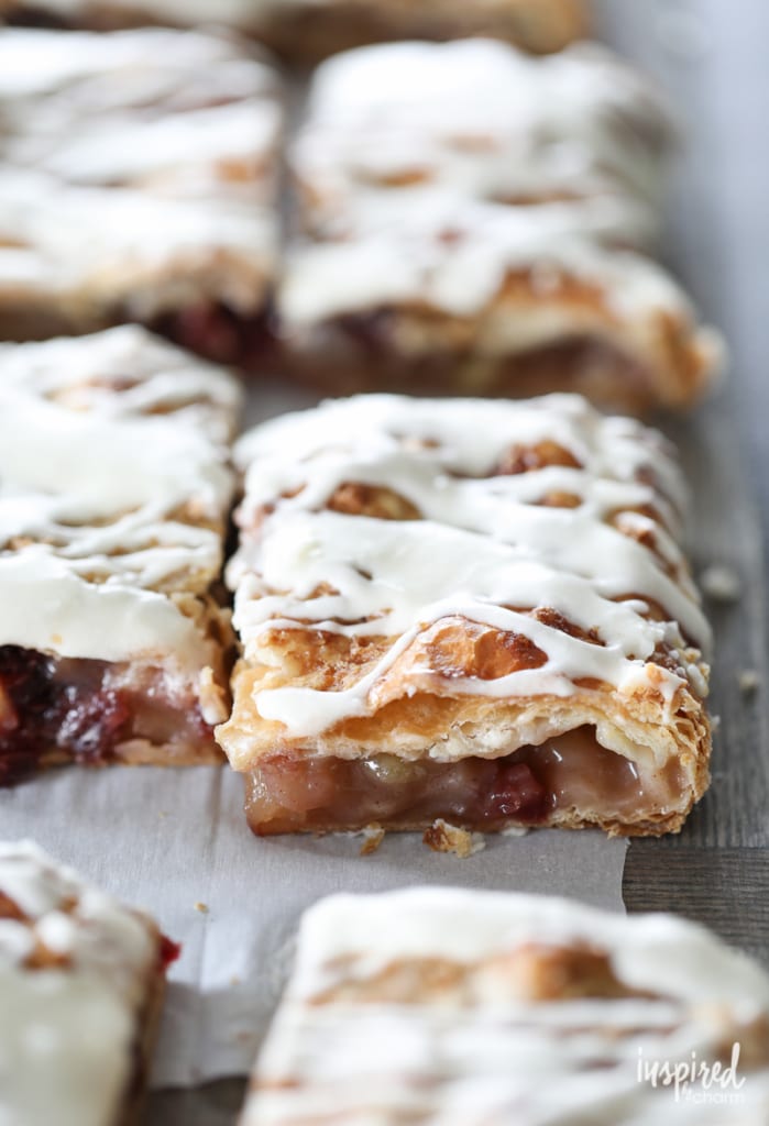 a slab pie made with apples and cranberries