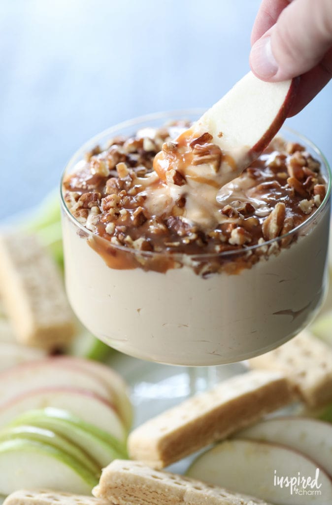 mini trifle dish with salted caramel fruit dip inside