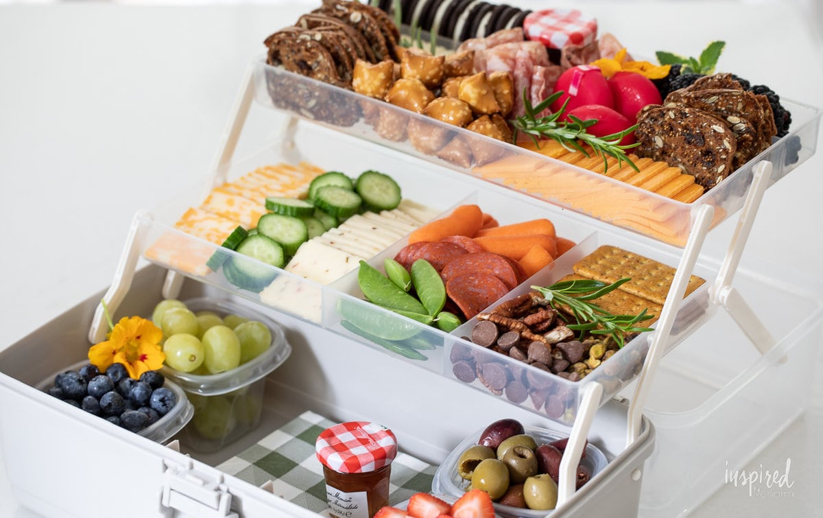 snackle box filled with snacks.