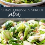 Shaved Brussels Sprout Salad #BrusselsSprouts #ShavedBrusselsSprouts #salad #apple #pinenuts #recipe #sidedish #easy