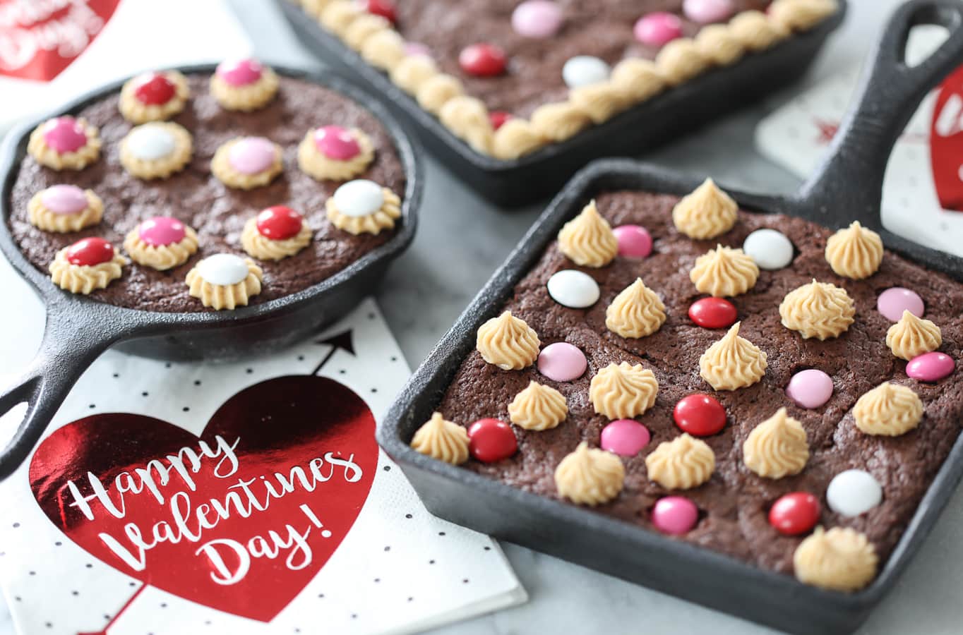 Homemade Skillet Brownies - dessert recipe for Valentine's Day!