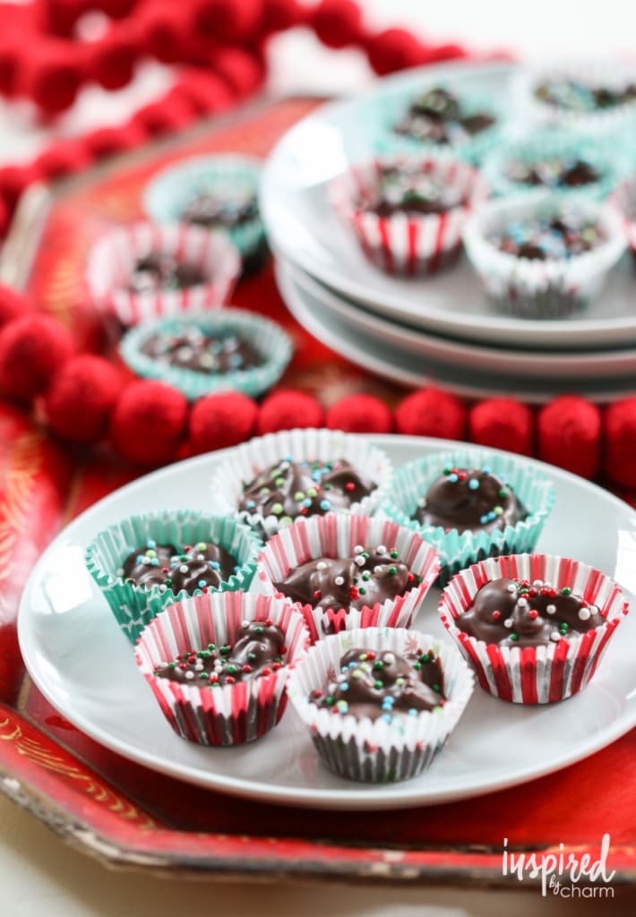 crock pot candy served in a festive display. 