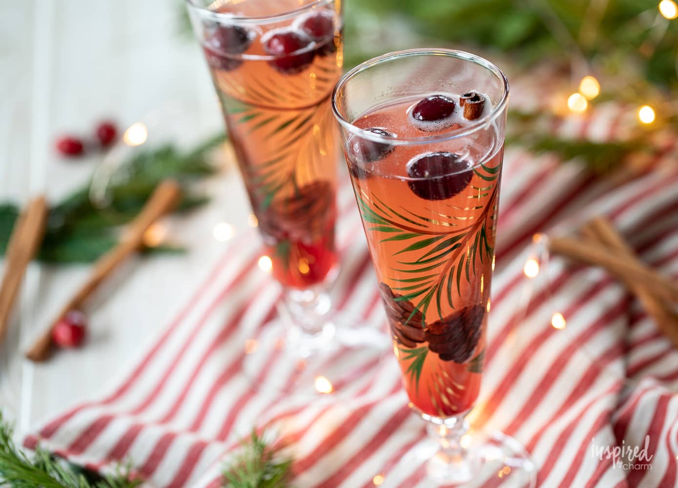 Spiced Cranberry Champagne Cocktail #cranberry #cocktail #champagne #recipe #holidays #christmas #spiced #easy