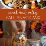 Sweet and Salty Fall Snack Mix in a bowl.
