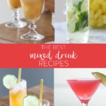 mixed drinks in glasses.