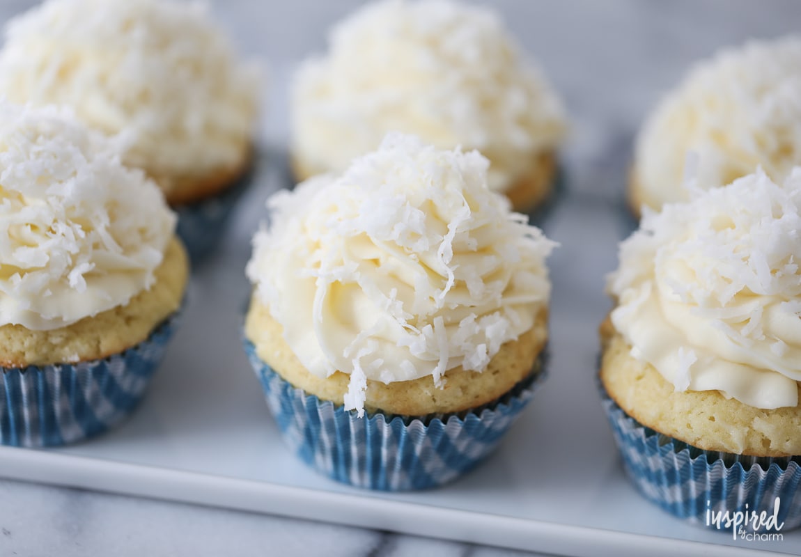 The Ultimate Coconut Cupcakes dessert recipe | Inspired by Charm