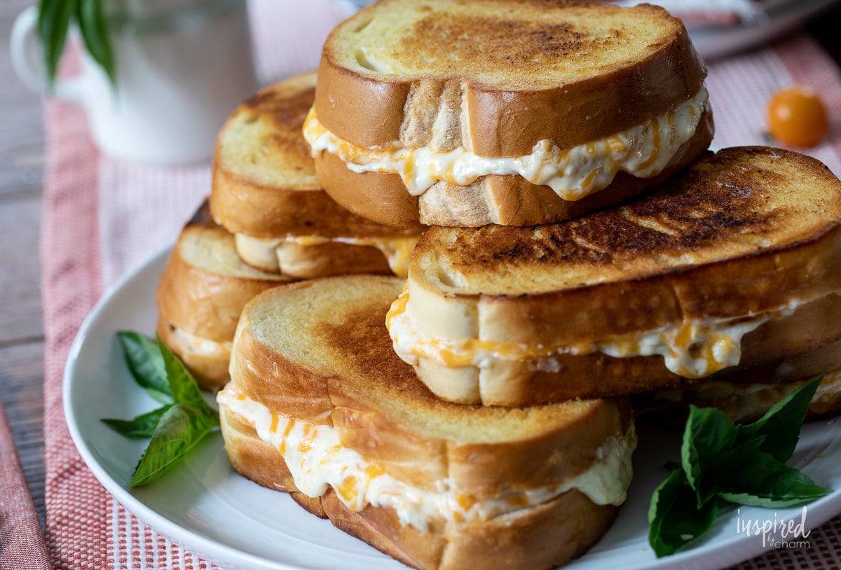stack of Ultimate Grilled Cheese sandwiches.