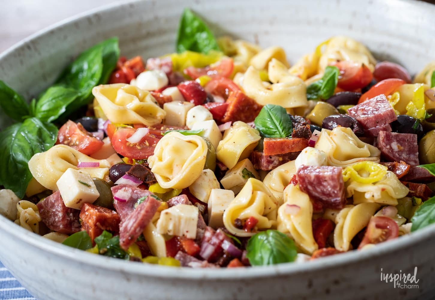 Delicious Tortellini Antipasto Pasta Salad #Tortellini #Antipasto #PastaSalad #sidedish #pasta #salad #recipe #picnic