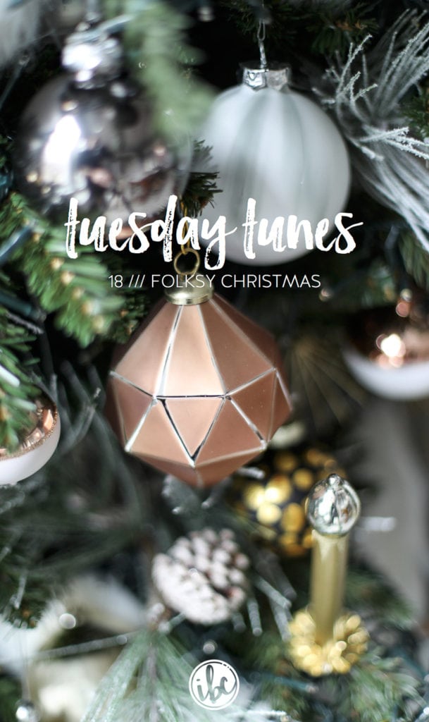 Folksy Christmas Music Playlist pinterest image